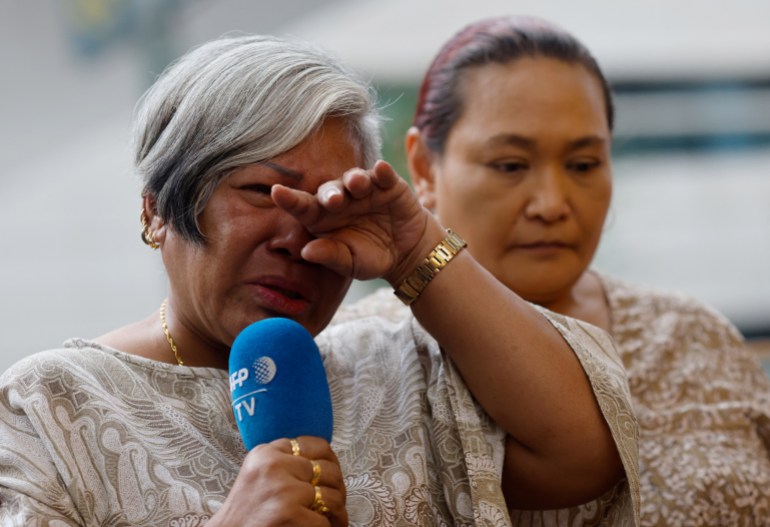 Halinda binte Ismail, de 60 años, entre otros familiares de los condenados a muerte, se pronuncian contra el uso de la pena de muerte antes del Día Mundial contra la Pena de Muerte en Singapur, el 9 de octubre de 2023. REUTERS/Edgar Su