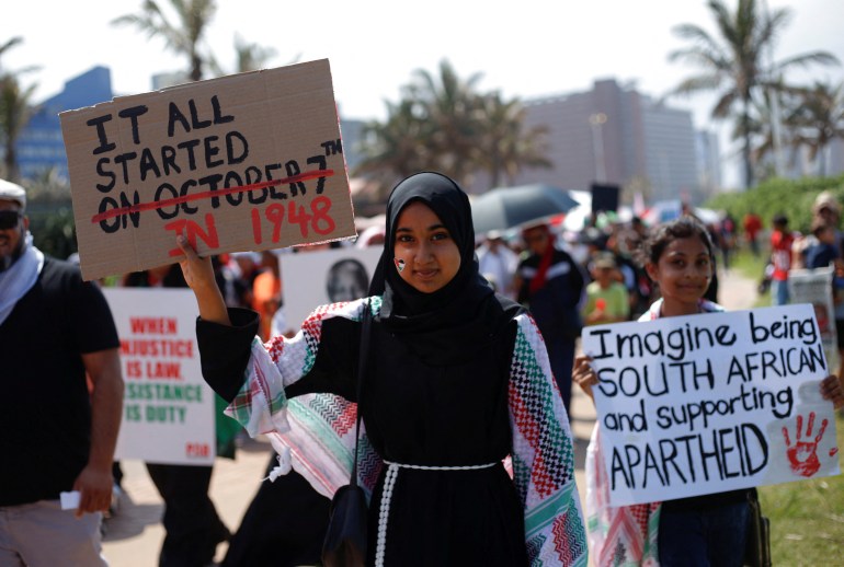 Manifestación pro palestina en Sudáfrica