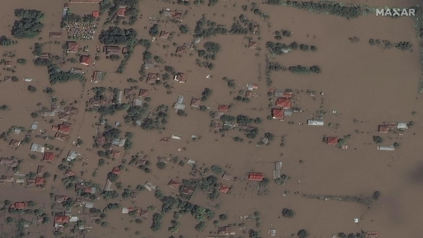 La misma zona durante la inundación del 9 de septiembre de 2023.