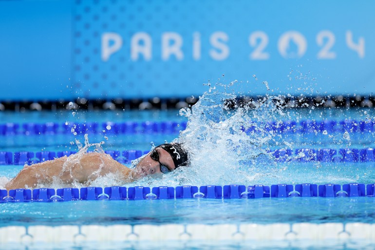 Nadador durante la carrera.